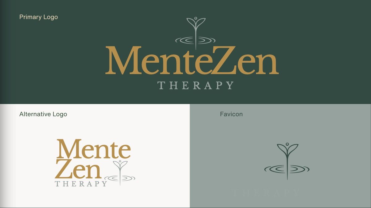 MenteZen logo suite: primary logo, alternative logo and favicon.